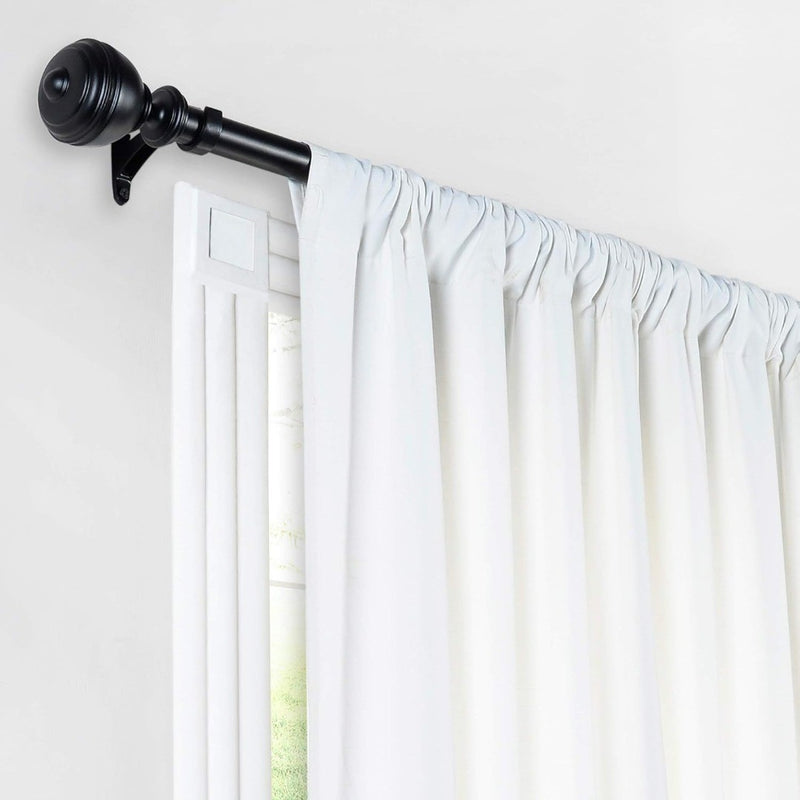 2 Pack Adjustable Curtain Pole 91-168cm Matte Black