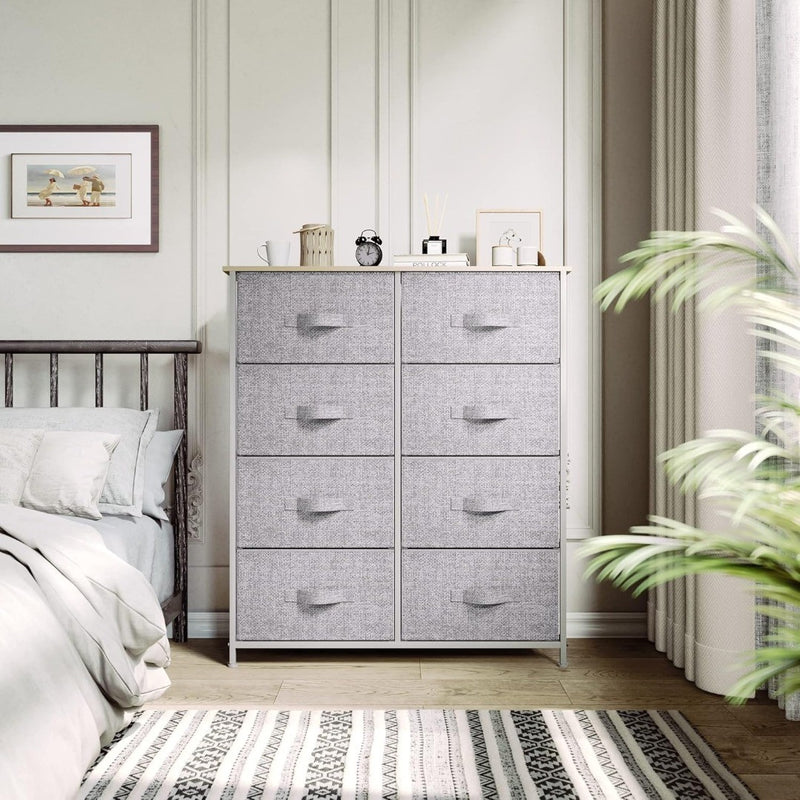 YITAHOME Chest of Drawers with 8 Drawers GREY