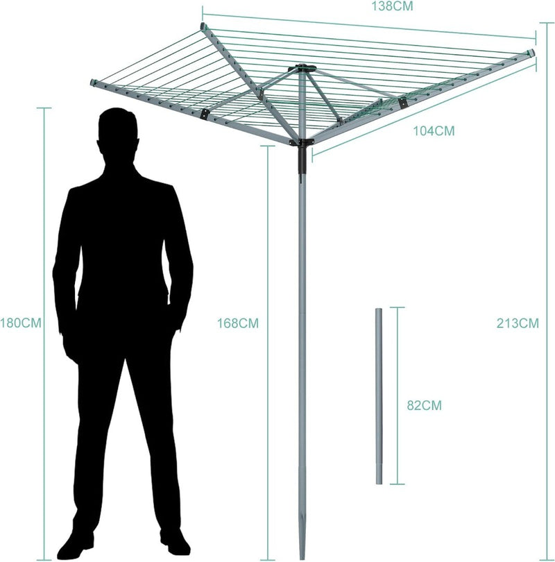 Innotic 4 Arm 50 m Rotary Washing Line Dryer