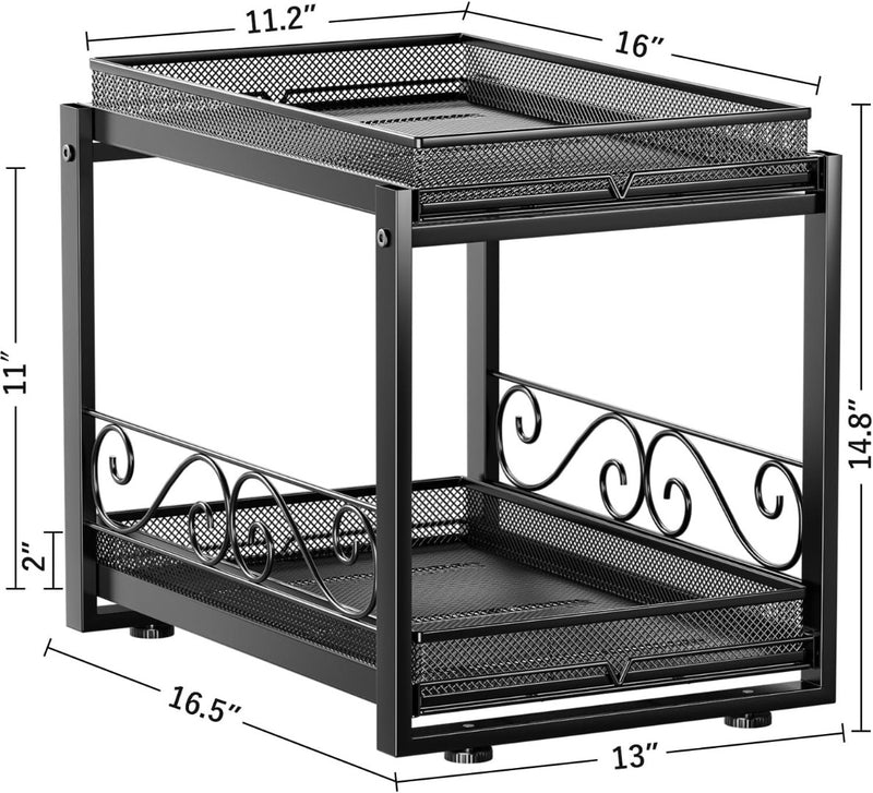 EKNITEY Pull Out Basket Organiser - 2 Tier