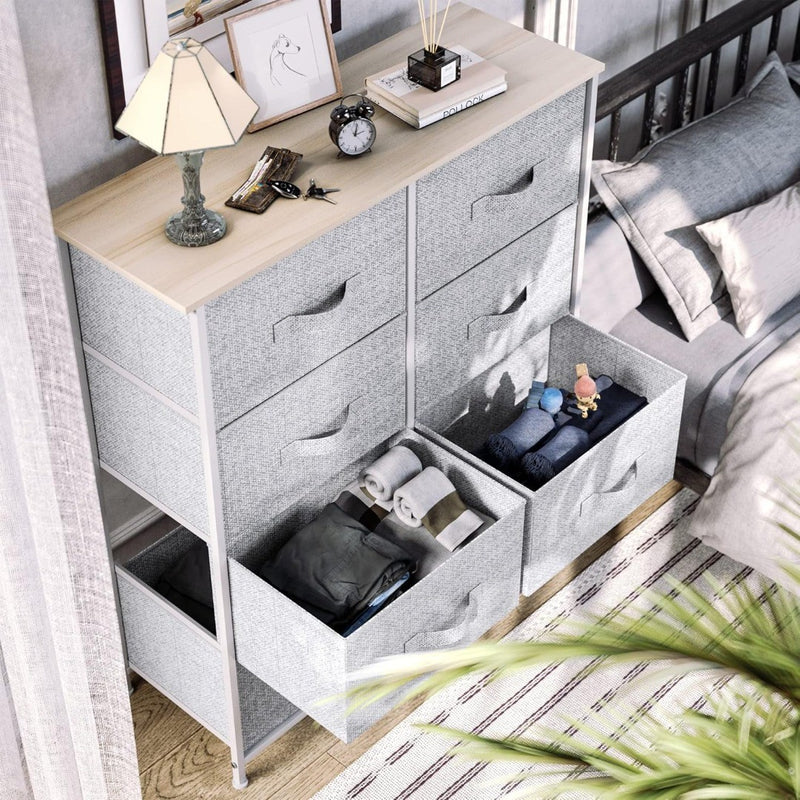 YITAHOME Chest of Drawers with 8 Drawers GREY