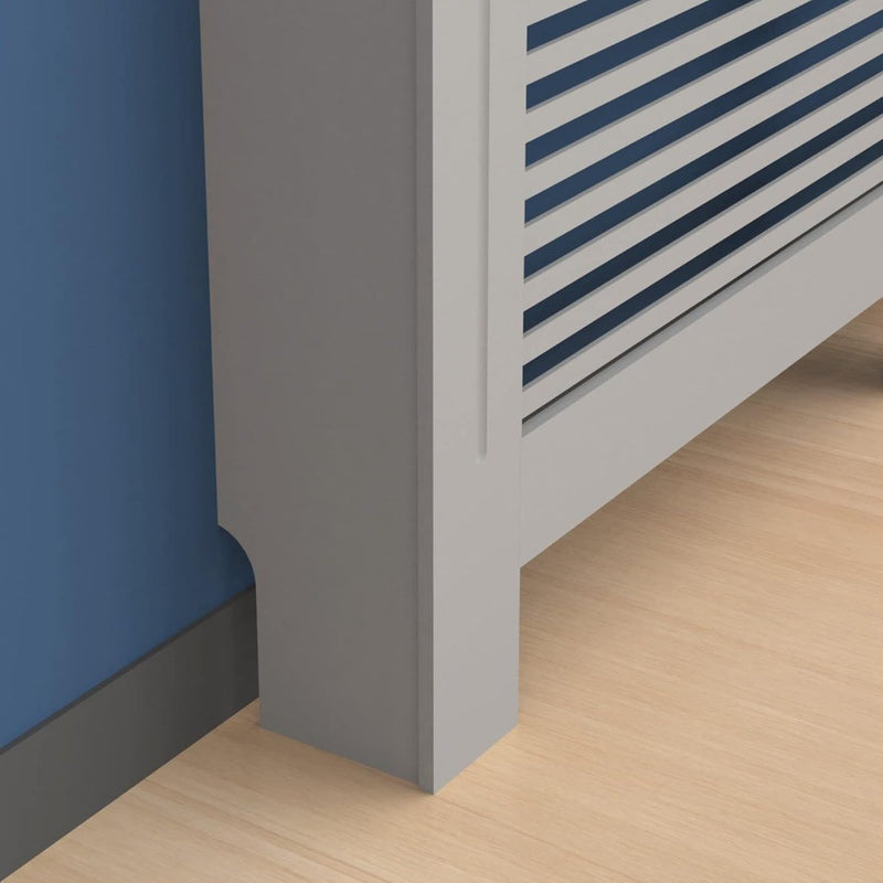 High Radiator Cover Wood Cabinet Grey Large