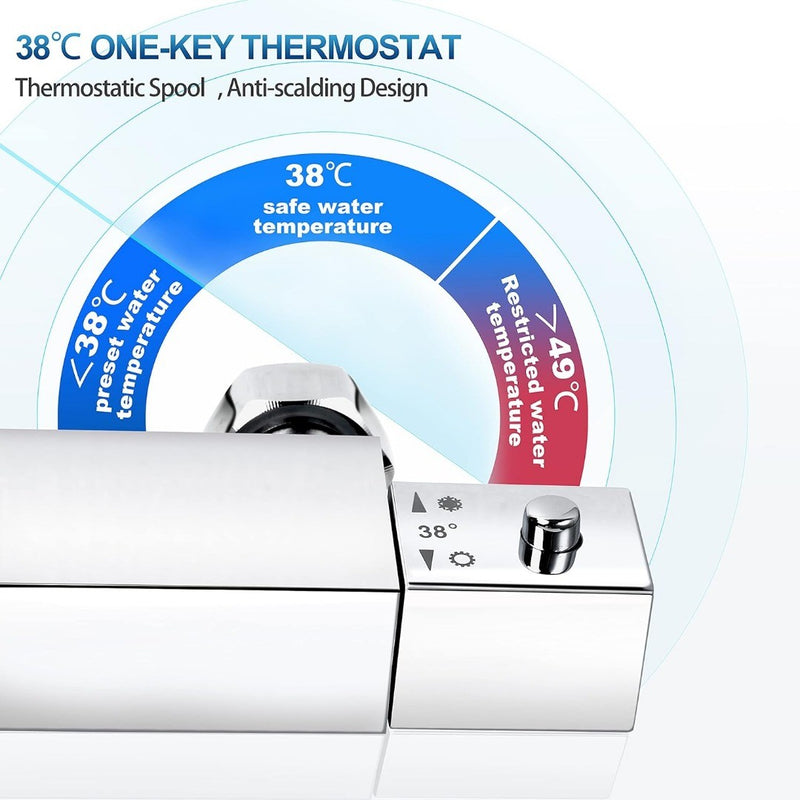 Chrome Thermostatic Shower System