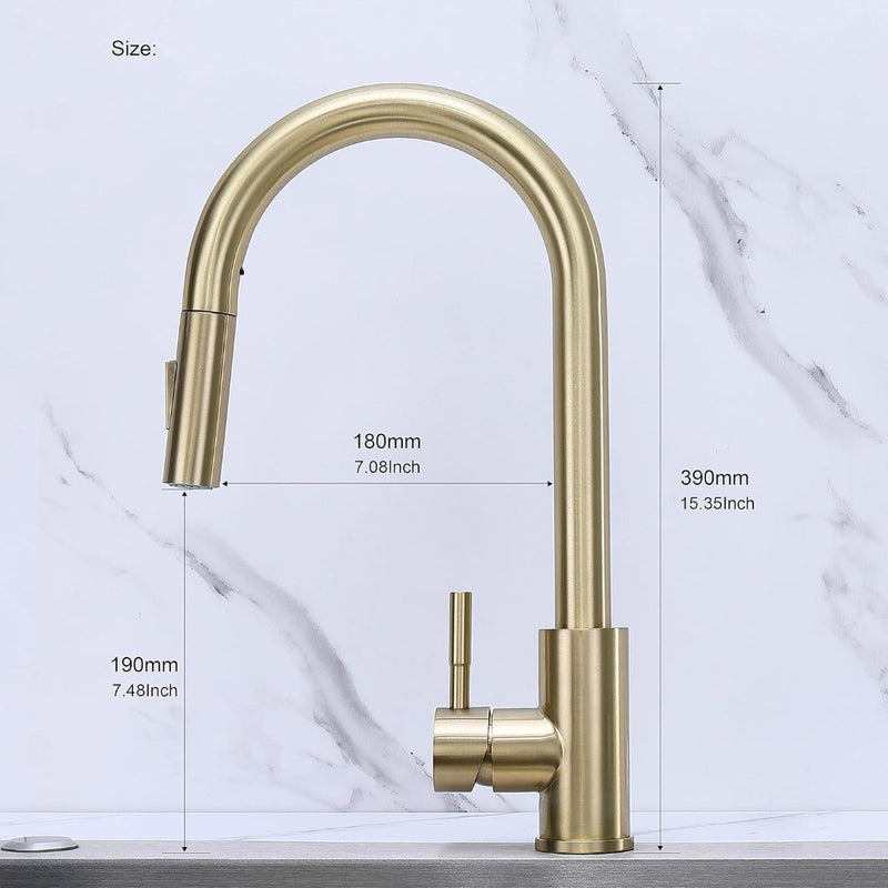 Assiniboine Brushed Gold Kitchen Sink Tap