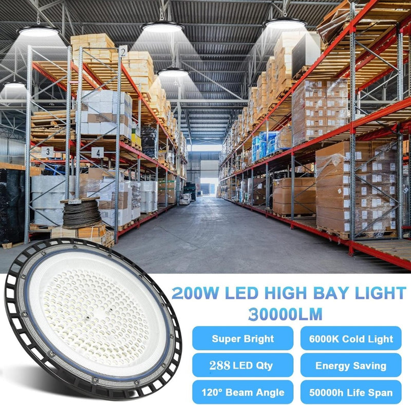 200W UFO LED High Bay Light x4 ZXICH