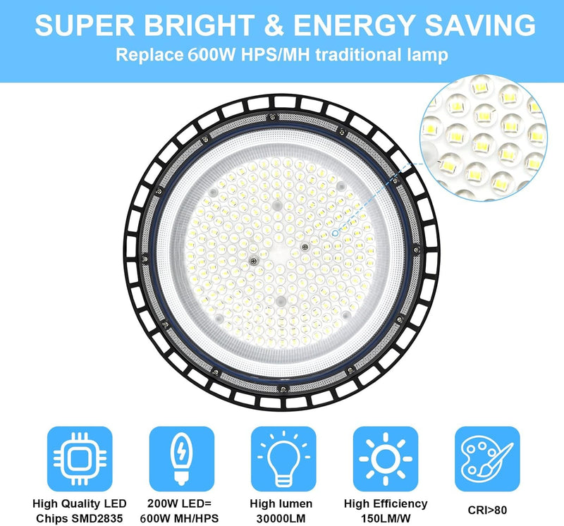 ZXICH 200W UFO LED high Bay Light