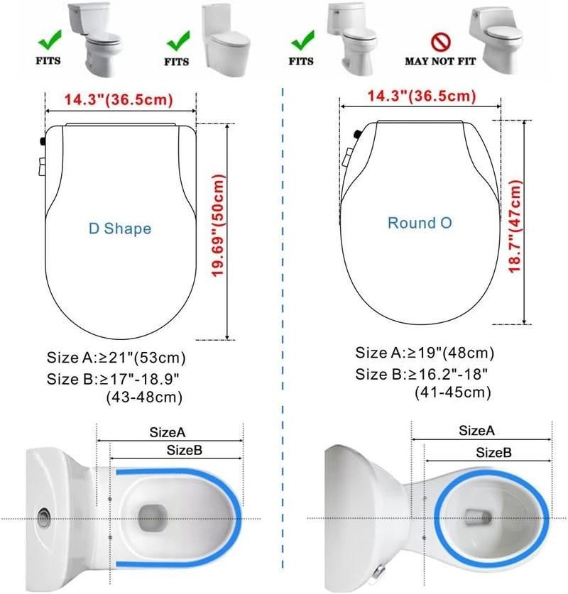 Toilet Seat Bidet w/ Non Electric Self Cleaning