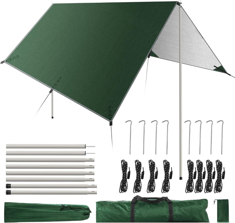 GEEDIAR Camping Tarp with Poles