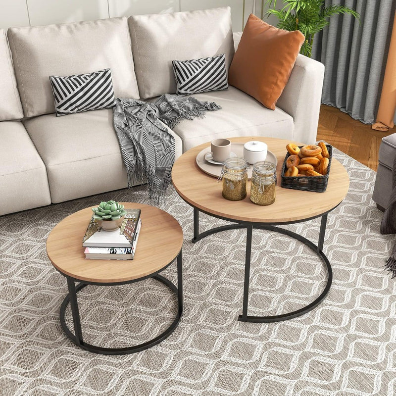 Round Nesting Coffee Table Set of 2