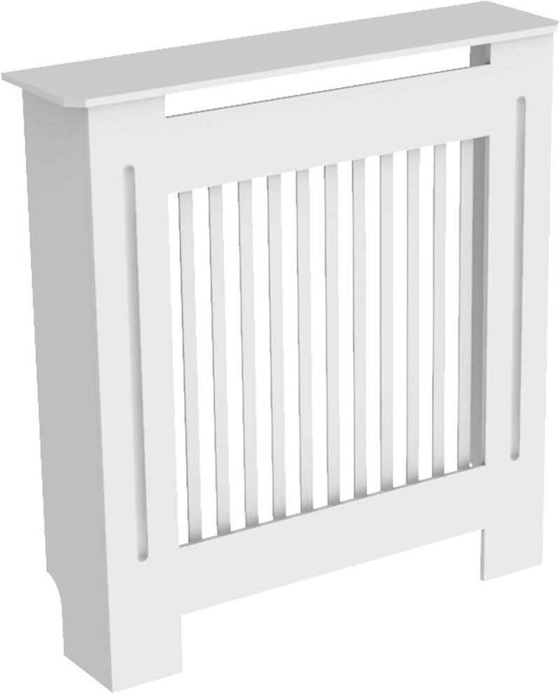 High Radiator Cover Wood Cabinet White Small