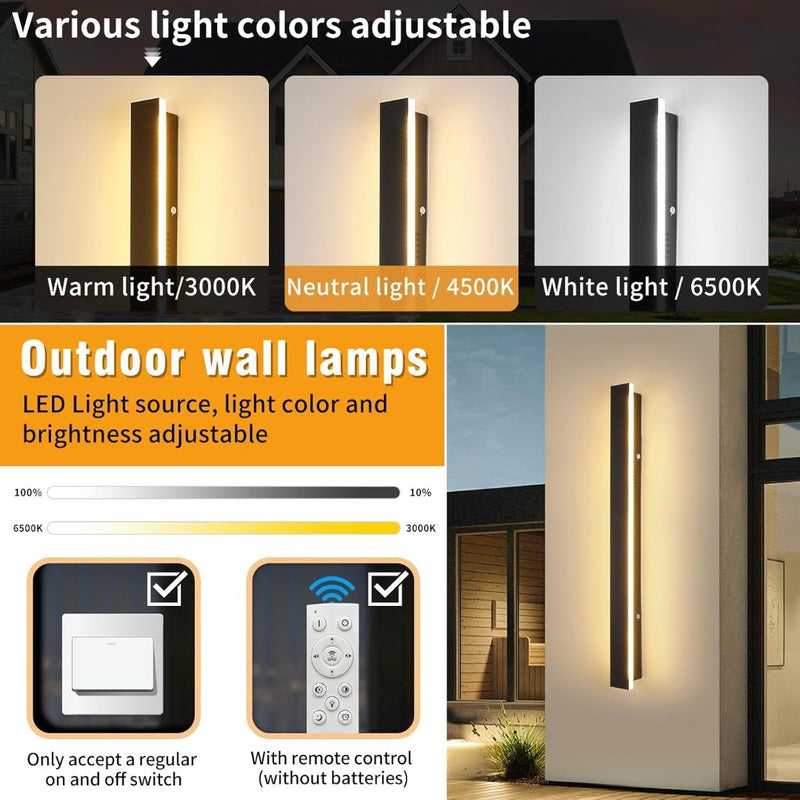 Outdoor Wall Lamp 100cm Brightness Adjustable