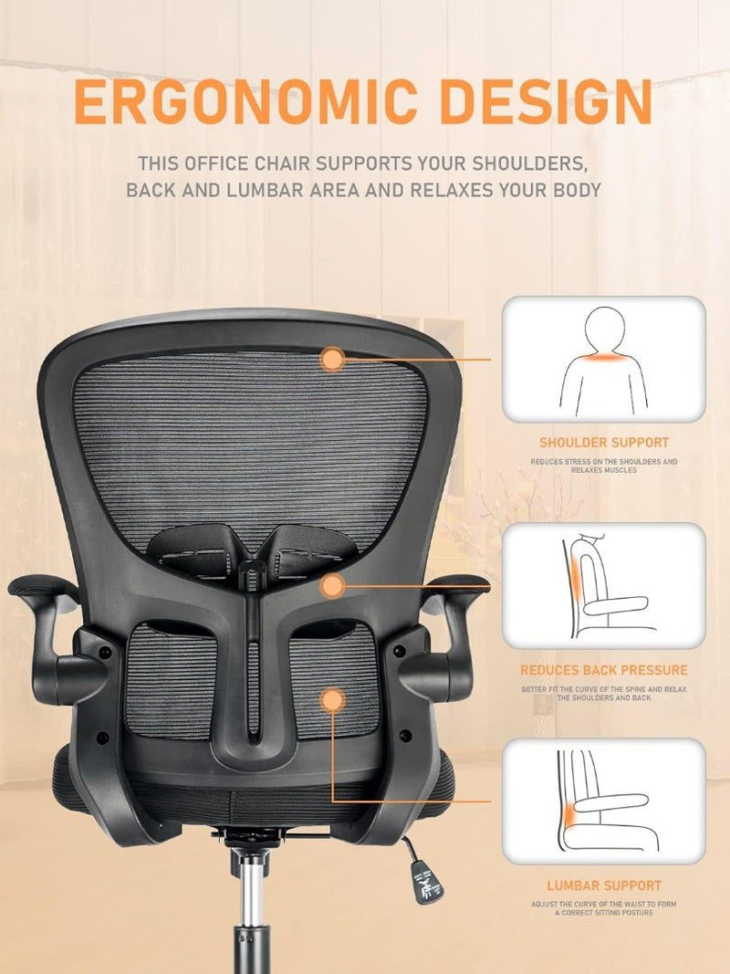 Ergonomic Adjustable Office Chair in Black