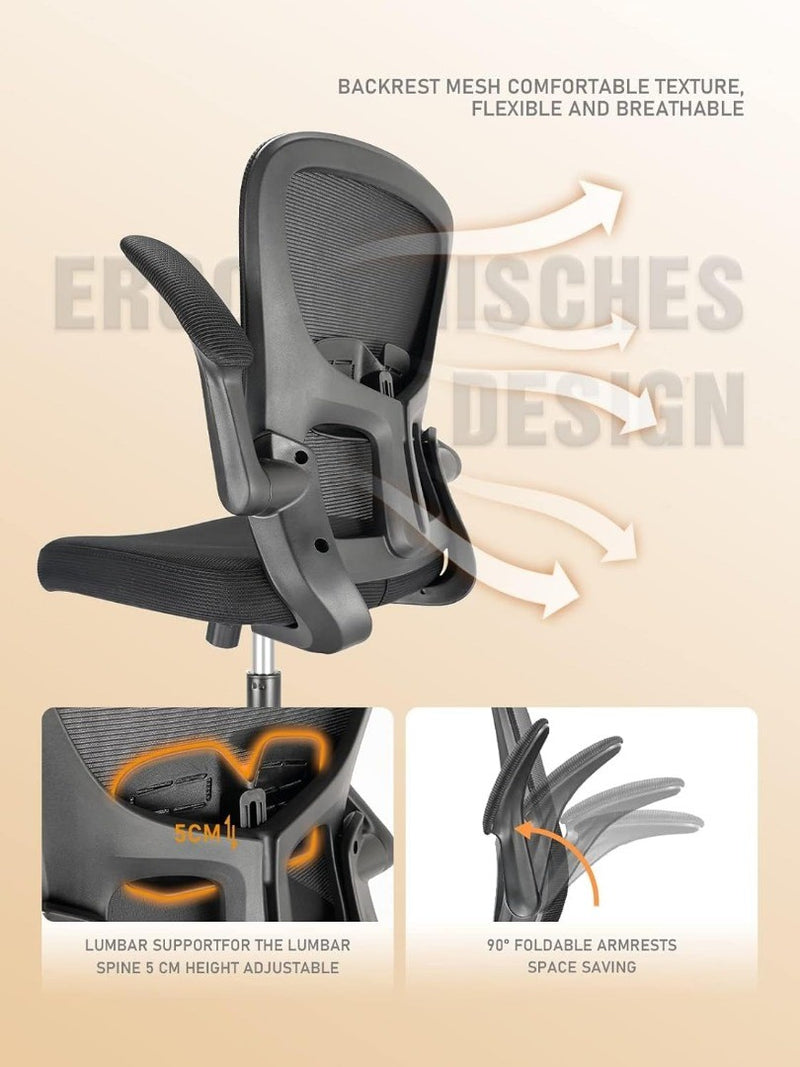 Ergonomic Adjustable Office Chair in Black