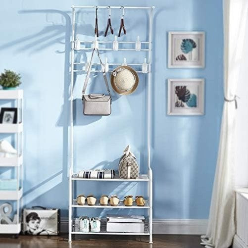 Innotic Coat Rack Stand with Shoe Rack 16 Hooks