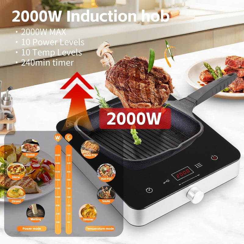 Portable Induction Hob 29 x 38cm 2000W