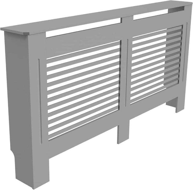 High Radiator Cover Wood Cabinet Grey Large