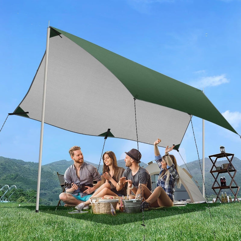 GEEDIAR Camping Tarp with Poles