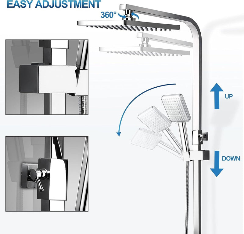 Chrome Thermostatic Shower System