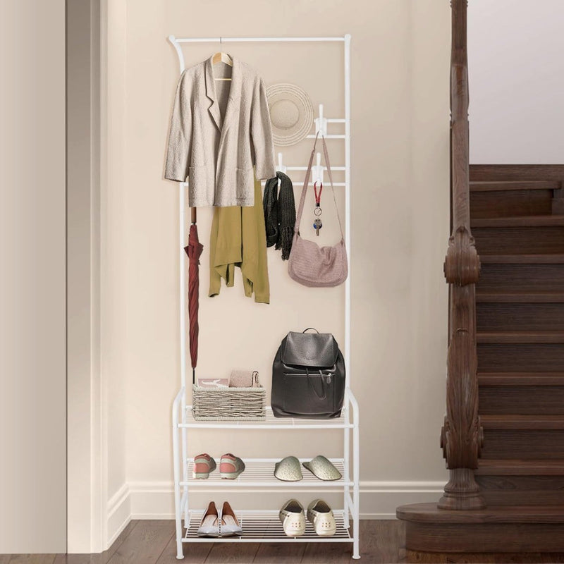 Innotic Coat Rack Stand with Shoe Rack 16 Hooks