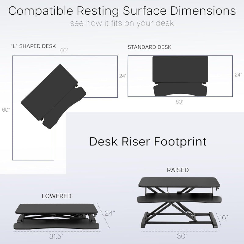 Standing 81cm Desk Converter Height Adjustable