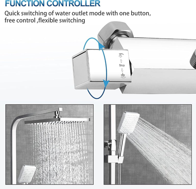 Chrome Thermostatic Shower System