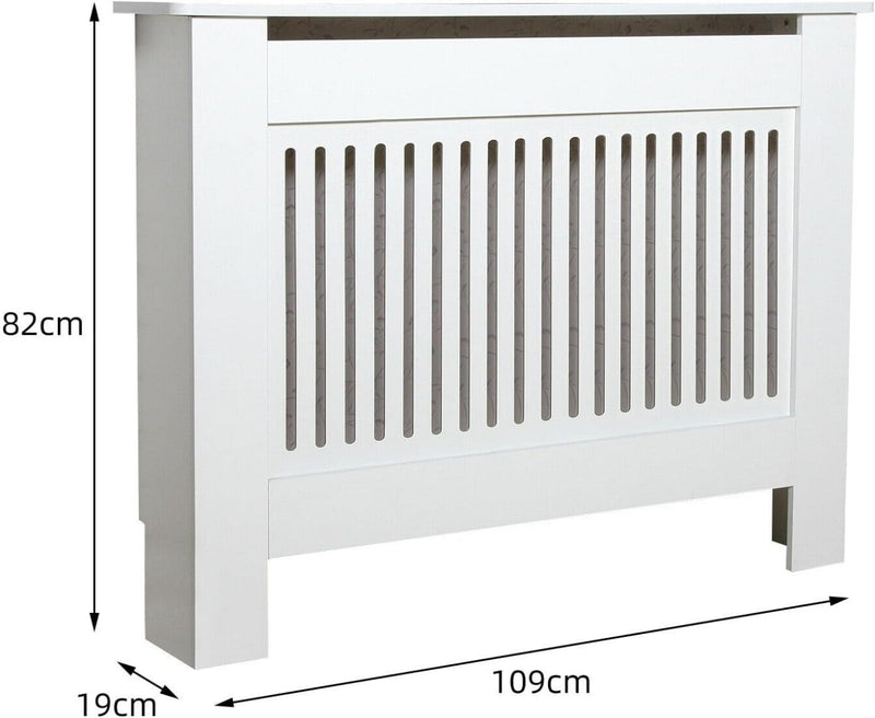 Radiator Cover Modern Wood White Vertical Slat