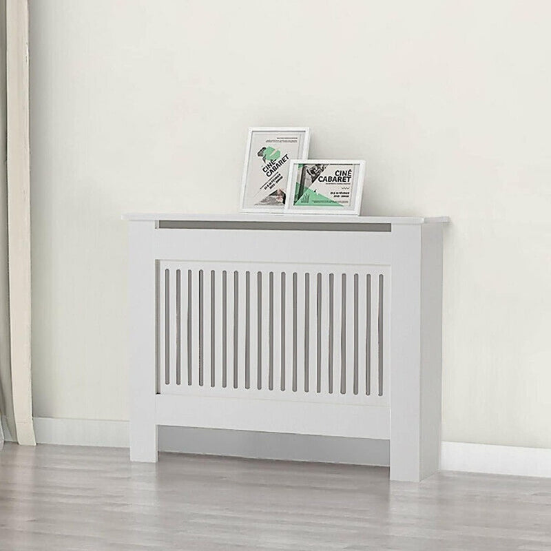 Radiator Cover Modern Wood White Vertical Slat