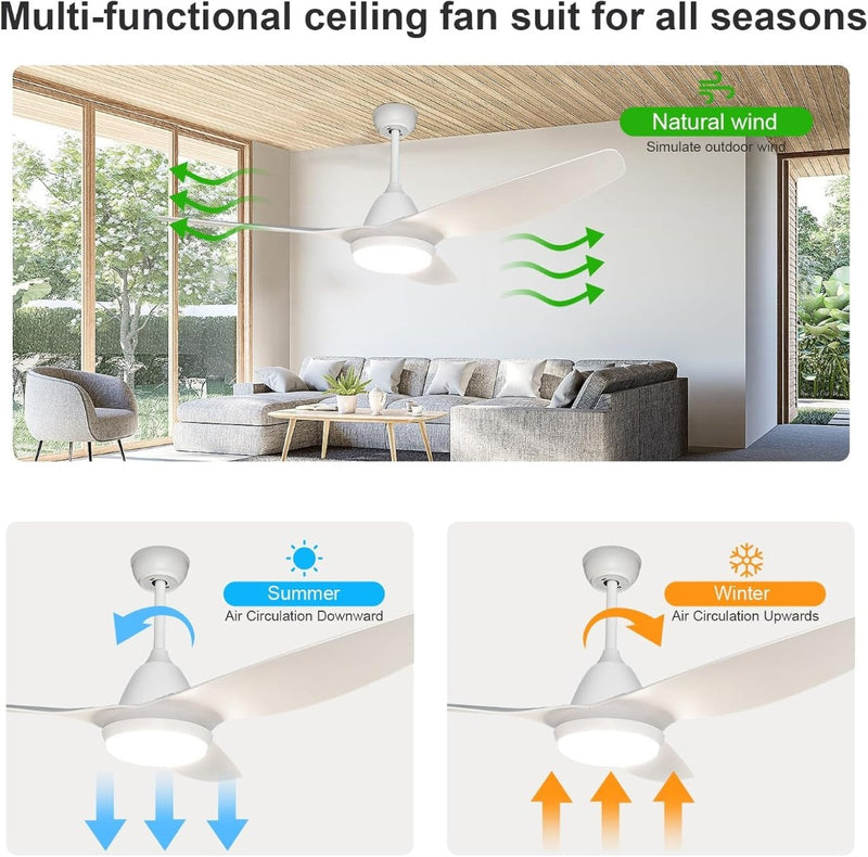 Ceiling Fan w/ Lights and Remote,52 Inches Ceiling Fans