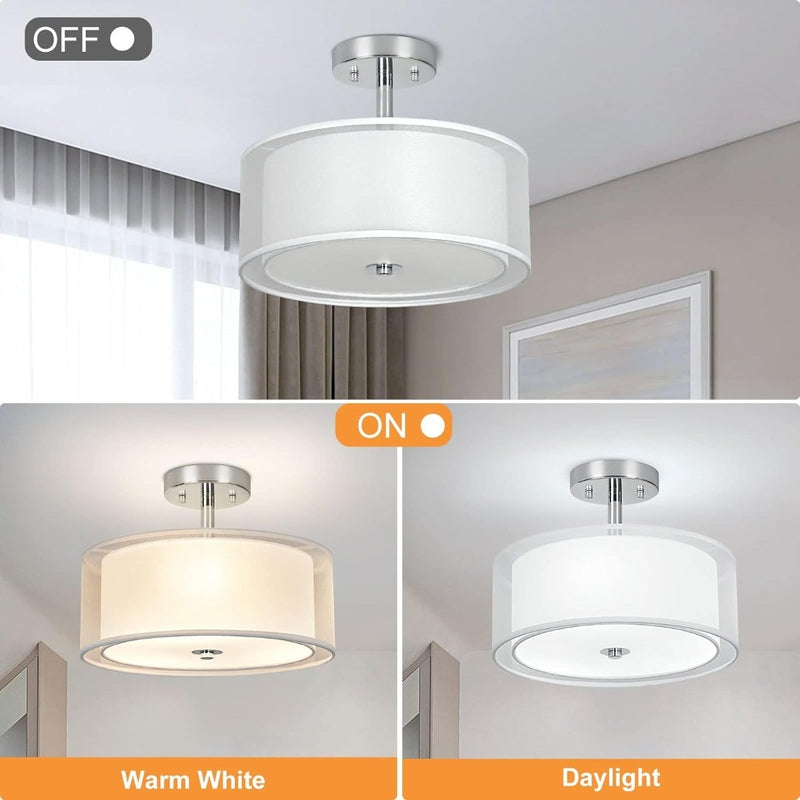 3-Light Modern Semi Flush Mount Ceiling Light Fixture