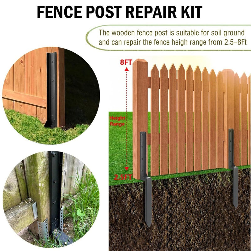 Steel Fence Post Repair Stakes - 2 Pack