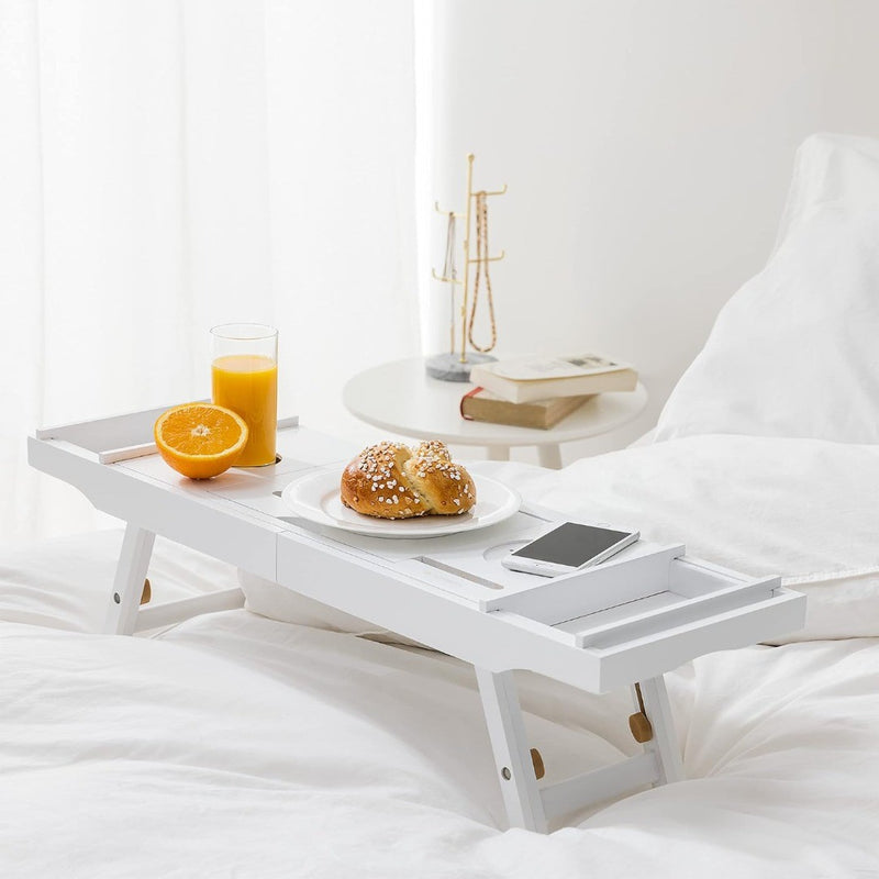 White Bath Caddy/Folding Breakfast Tray