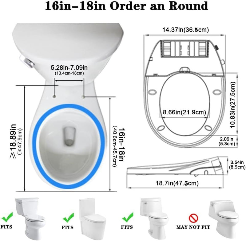 GEOATON Toilet Seats Bidet with Self Cleaning