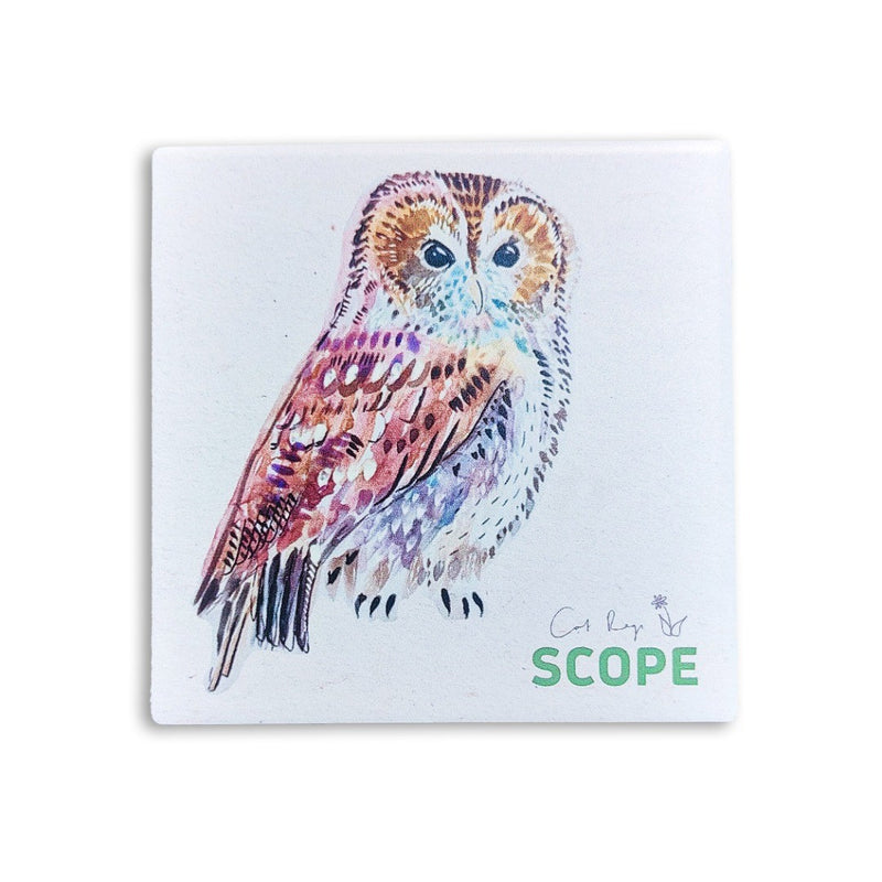 Woodland Animals Ceramic Coaster - Owl