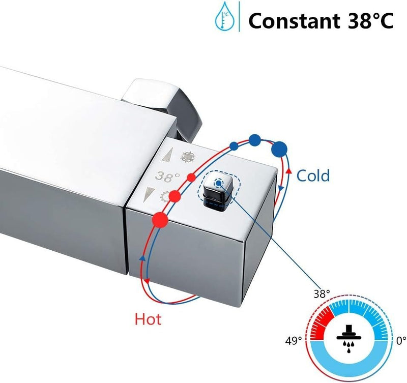 Bathroom Thermostatic Valve Shower Mixer Set