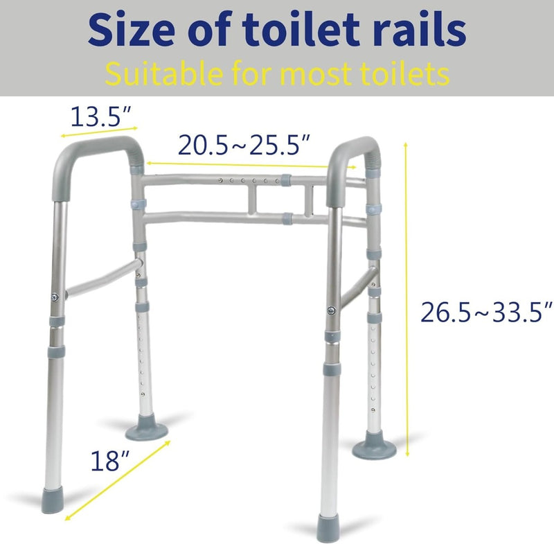 LandTale Toilet Safety Rails, Adjustable Toilet Rails