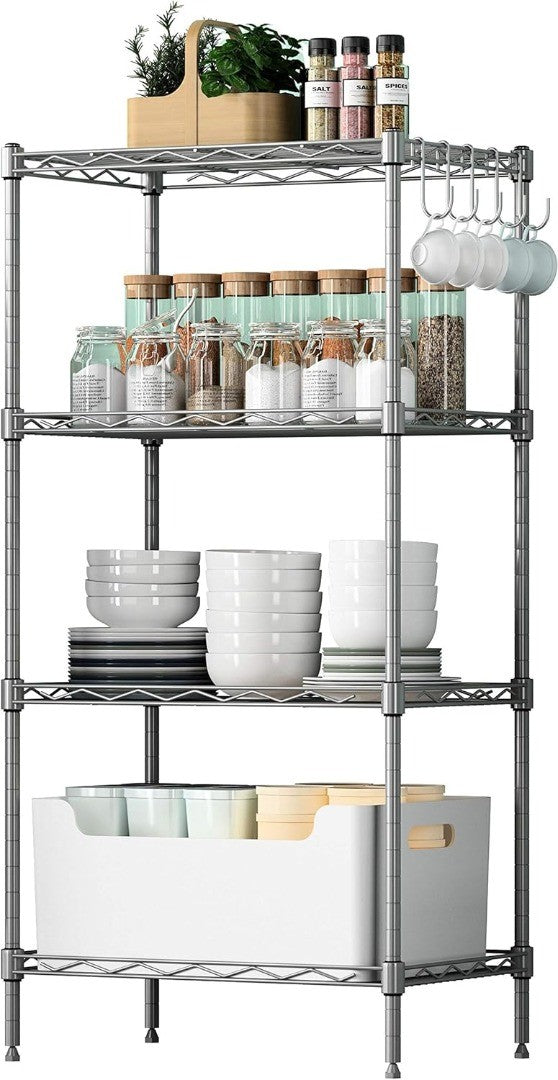 4 Tier Shelving Unit - 45x30x90cm - VOONEEN