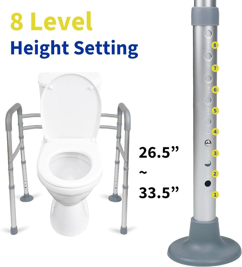 LandTale Toilet Safety Rails, Adjustable Toilet Rails