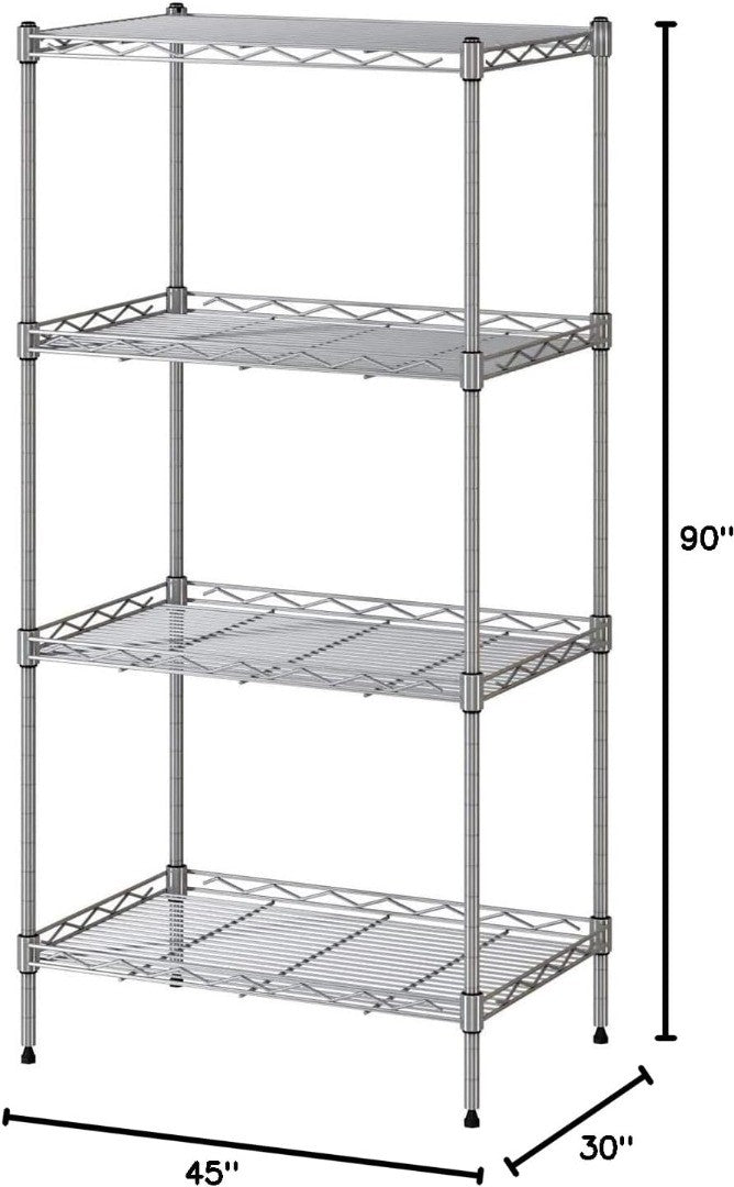 4 Tier Shelving Unit - 45x30x90cm - VOONEEN