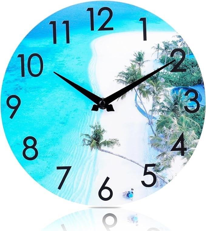 Waterproof 14 Inch Glass Wall Clocks