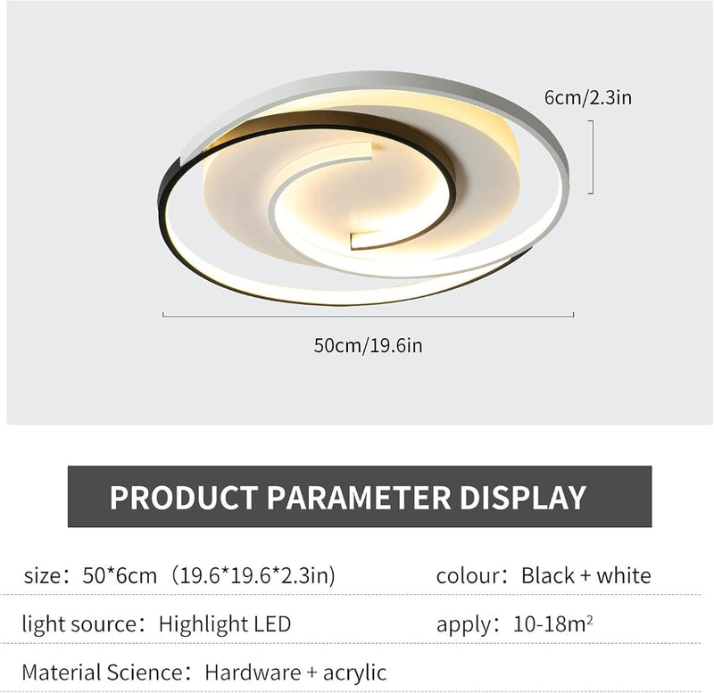 Modern LED Ceiling Light 36W 50cm with Remote Control Geometry Round