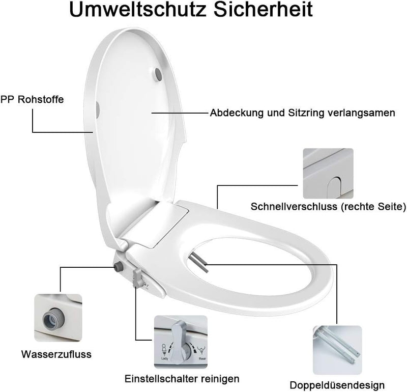 Toilet Seats Bidet with Self Cleaning Nozzle