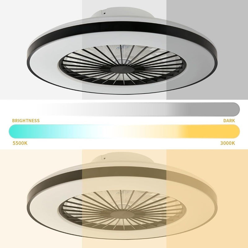 LED Ceiling Light with Fan Dimmable Black