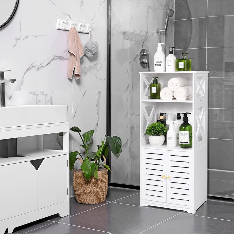 Bathroom Floor Storage Cabinet Shelf Rack