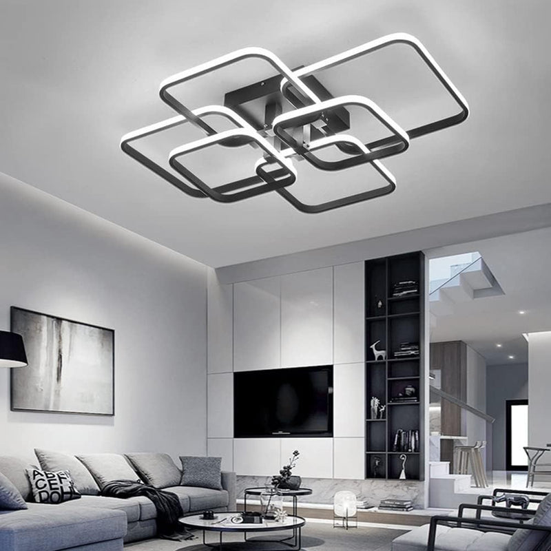 Modern LED Ceiling Light with 6 Squares, 102W  Light