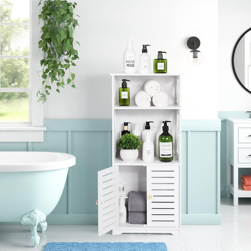 Bathroom Floor Storage Cabinet Shelf Rack