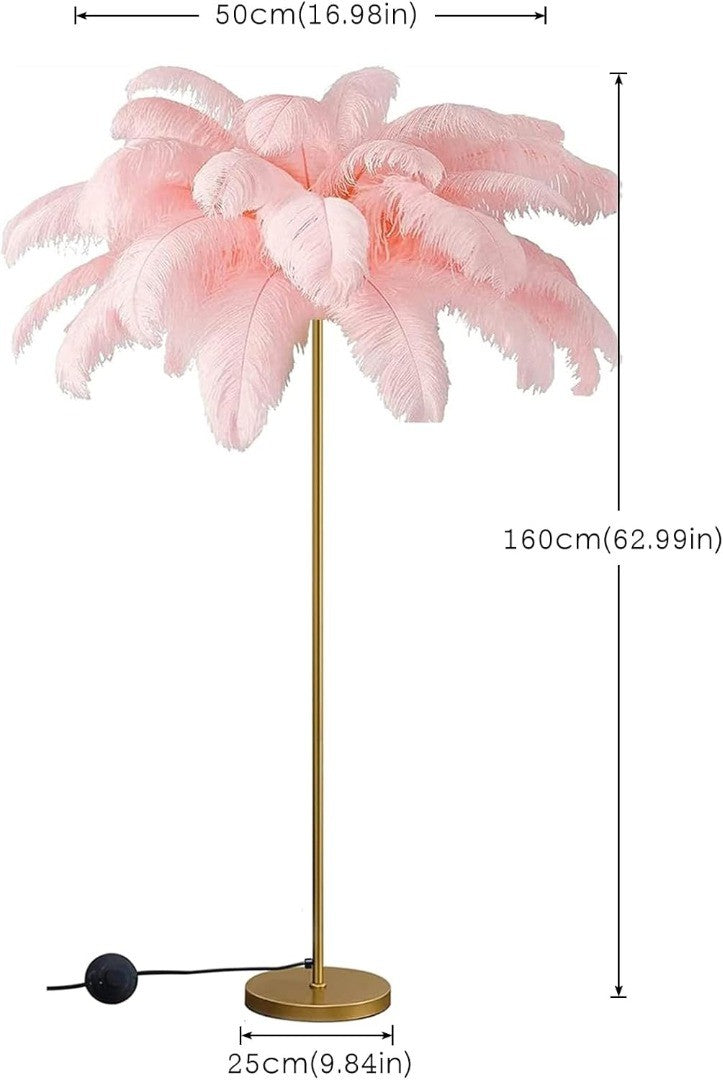 Feather Floor Lamp Natural Ostrich Feather