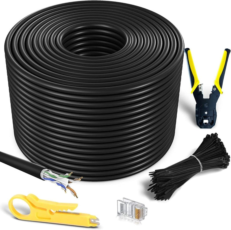 200m Ethernet Cable Custom LAN w/ Installation Accessories