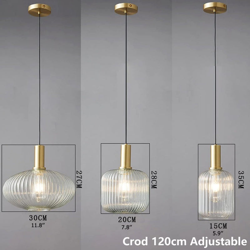 Clear Glass  Bronze Pendant Light