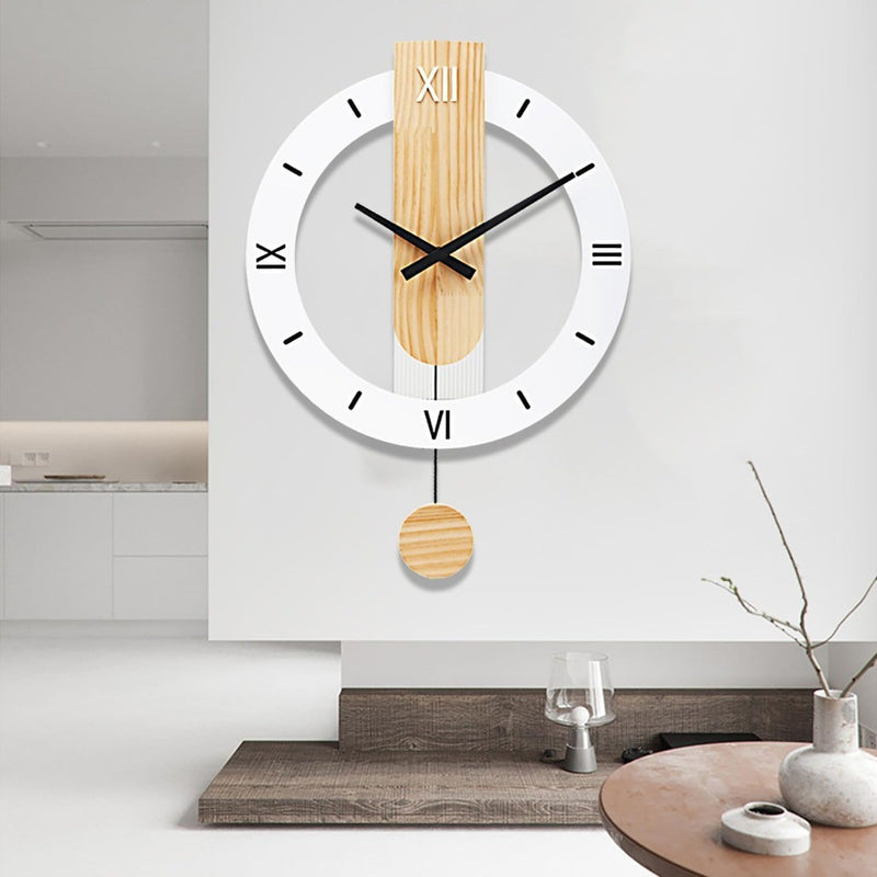 Large Wall Clock Decor Modern Silent White