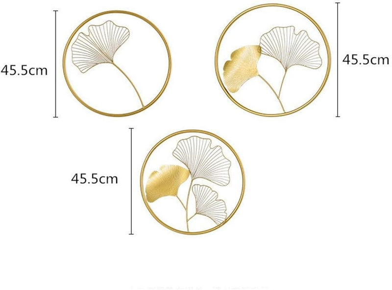 3pc Ginkgo Leaf Wall Art Gold